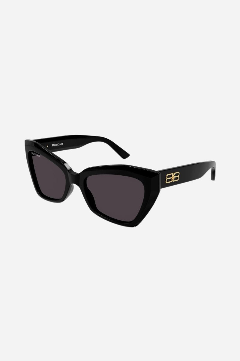 Black oversize cat-eye sunglasses with BB logo – rive Gauche concept featuring BB logo inpired on the vintage logo – LUX VERSE Luxury Designer Fashion Outlet