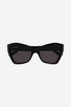 Black oversize cat-eye sunglasses with BB logo – the execution is enriched by a peculiar tumbling finishing – LUX VERSE Luxury Designer Fashion Outlet