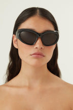 Bold wrap around black sunglasses – Swift black wrap around shades – LUX VERSE Luxury Designer Fashion Outlet