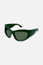 Bold wrap around green sunglasses – Swift black wrap around shades – LUX VERSE Luxury Designer Fashion Outlet