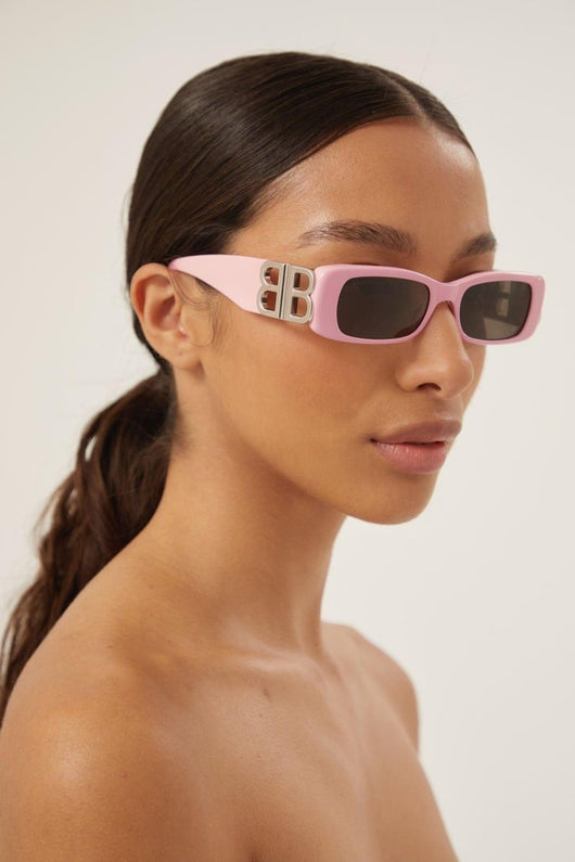 Balenciaga Dynasty pink sunglasses featuring BB logo - Lux Studios