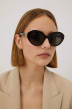 Femenine black sunglasses with BB folding – bB folding hinges – LUX VERSE Luxury Designer Fashion Outlet