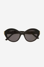 Femenine black sunglasses with BB folding – unique 80’s opulent aesthetics – LUX VERSE Luxury Designer Fashion Outlet