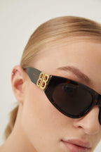 Havana cat-eye BB sunglasses – logo lasered on right lens – LUX VERSE Luxury Designer Fashion Outlet
