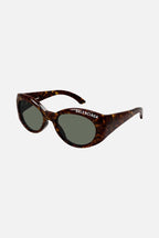 Havana oval sunglasses – a concept featuring really smooth surfaces, volumes and peculiar bended end pieces – LUX VERSE Luxury Designer Fashion Outlet