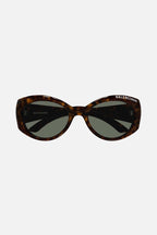 Havana oval sunglasses – the lasered logo is enhanced with enamel and is placed on the top bevel reaching – LUX VERSE Luxury Designer Fashion Outlet