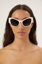 MAX butterfly sunglasses in white – renew, an acetate alternative partially made of bio-based and recycled – LUX VERSE Luxury Designer Fashion Outlet