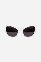 MAX butterfly sunglasses in white – renew, an acetate alternative partially made of bio-based and recycled – LUX VERSE Luxury Designer Fashion Outlet