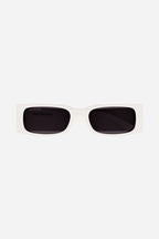 MAX rectangular flat sunglasses in white – renew, an acetate alternative partially made of bio-based and recycled – LUX VERSE Luxury Designer Fashion Outlet