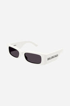 MAX rectangular flat sunglasses in white – max Rectangle Sunglasses in black Eastman Acetate Renew, an acetate alternative – LUX VERSE Luxury Designer Fashion Outlet