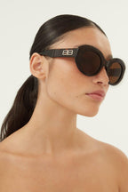 Oval femenine sunglasses – unique 80’s opulent aesthetics – LUX VERSE Luxury Designer Fashion Outlet