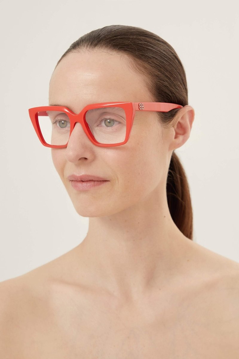 Red cat eye frame – unique 80’s opulent aesthetics – LUX VERSE Luxury Designer Fashion Outlet