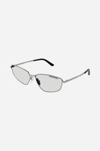 Silver metal cat eye sunglasses – the structure, becoming part of the metal wire – LUX VERSE Luxury Designer Fashion Outlet