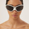 Balenciaga Skin XXL Cat sunglasses in silver