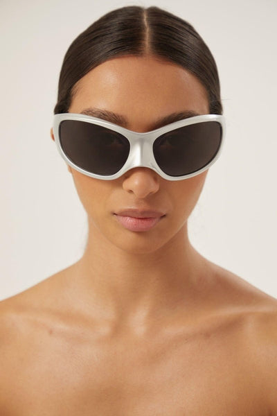 Balenciaga Skin XXL Cat sunglasses in silver - Lux Studios