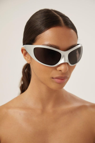 Balenciaga Skin XXL Cat sunglasses in silver - Lux Studios