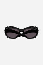 Spike rectangle sunglasses in black – nylon with grey lenses are from the look 53 of the's Spring – LUX VERSE Luxury Designer Fashion Outlet