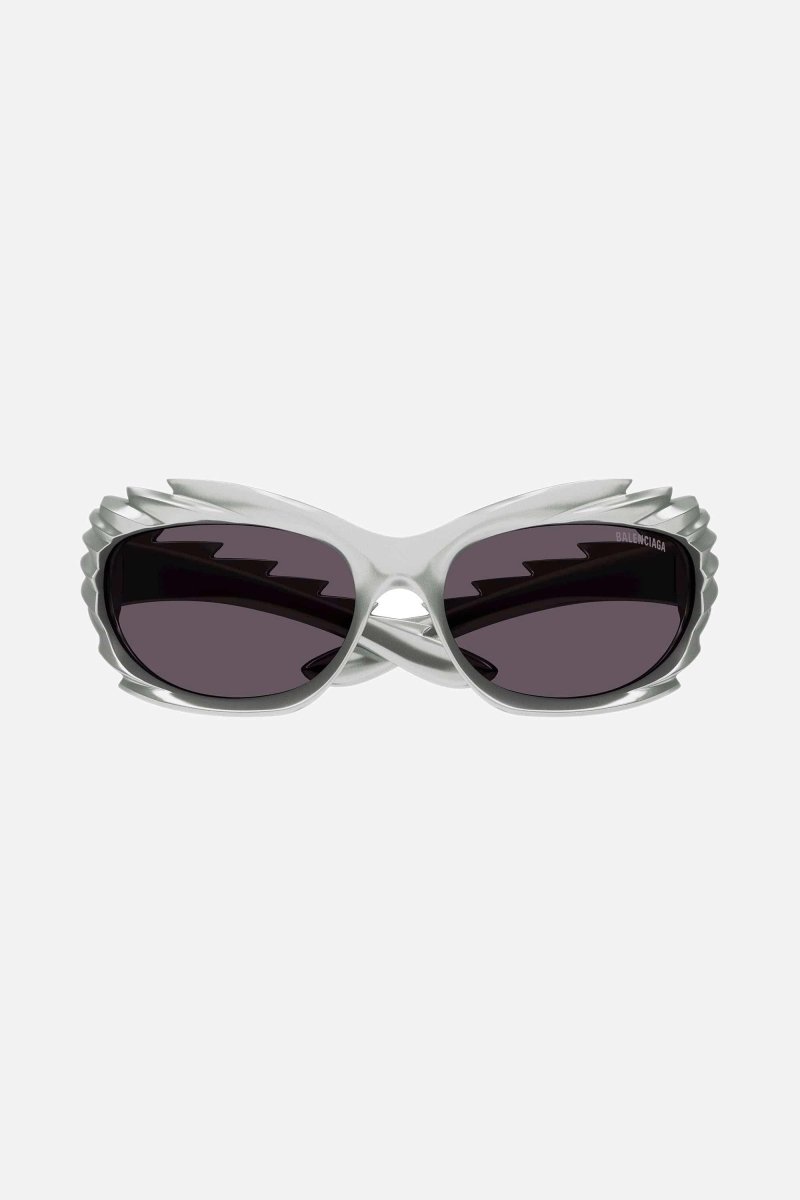 Spike rectangle sunglasses in grey – nylon with grey lenses are from the look 53 of the's Spring – LUX VERSE Luxury Designer Fashion Outlet