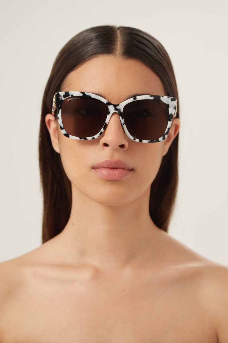 Squared femenine zebra sunglasses with BB folding – bB folding hinges – LUX VERSE Luxury Designer Fashion Outlet
