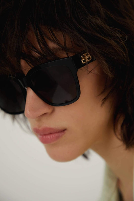 Balenciaga ultra slim black cat-eye sunglasses - Lux Studios