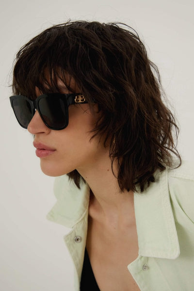 Balenciaga ultra slim black cat-eye sunglasses - Lux Studios