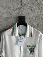 White Knit Crest Trim Short-Sleeve - Men's