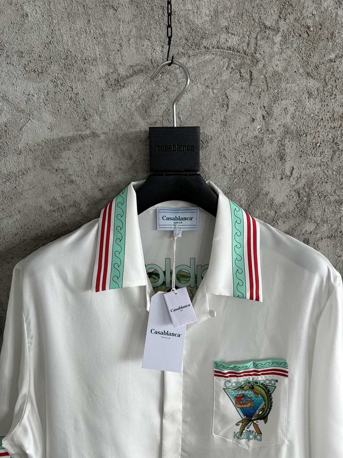 White Knit Crest Trim Short-Sleeve - Men's