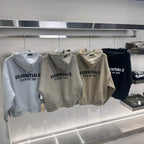 Black Cotton Text Logo Pullover - Men's
