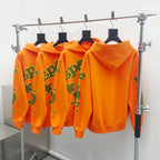 Orange Cotton Star Print Pullover - Men's