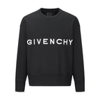 Black Cotton Bold Text Crewneck - Men's