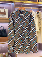 Beige Cotton Tartan Long-Sleeve - Men's