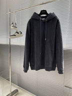 Black Cotton Plain Zip-Through - Men's
