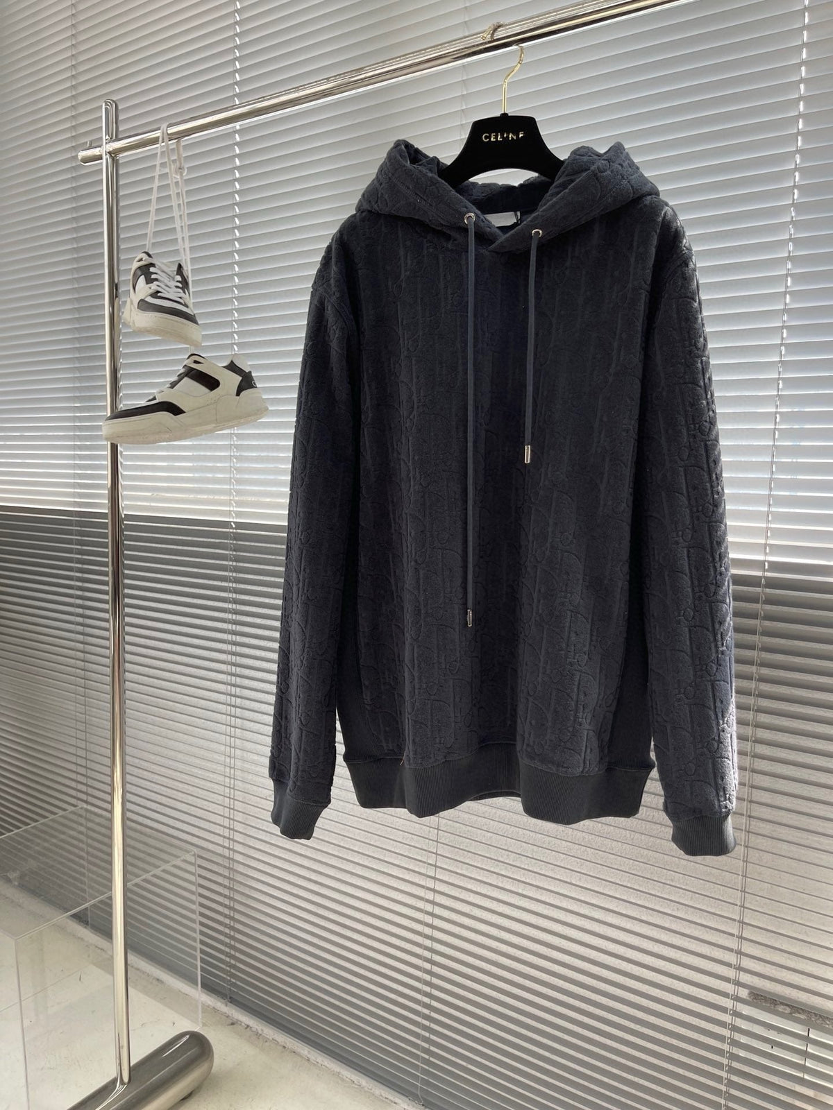 Black Cotton Plain Zip-Through - Men's