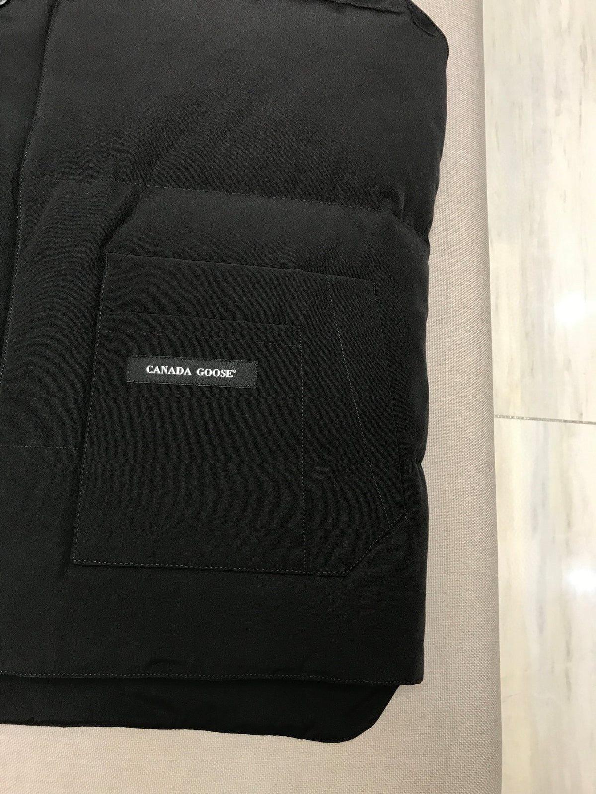 Black Nylon Arm Patch Gilet - Men's