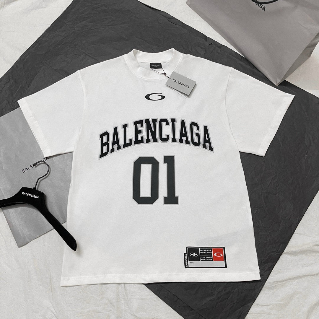 Black Jersey Numeral Short-Sleeve - Men's