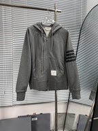 Navy Cotton Plain Zip-Through - Men's