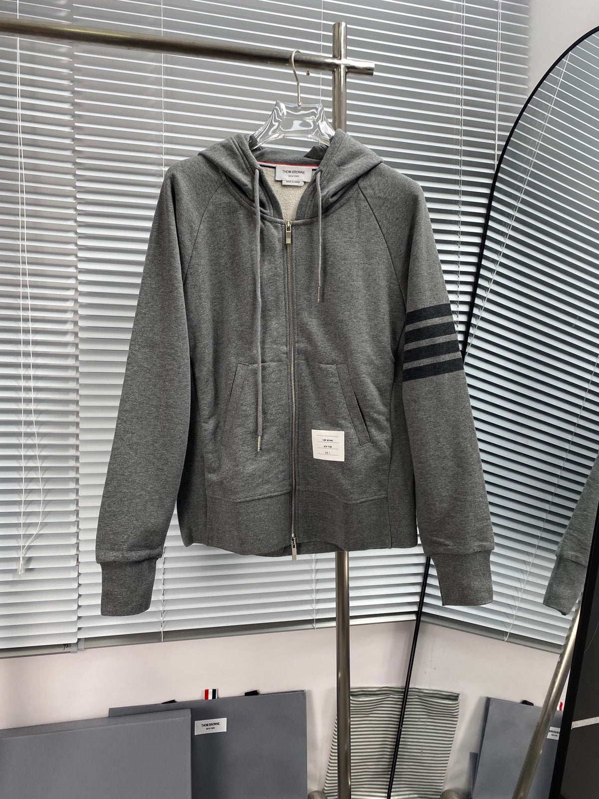 Navy Cotton Plain Zip-Through - Men's