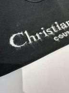 Navy Wool Text Logo Crewneck - Men's