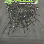 Grey Cotton Web Print Pullover - Men's