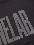 Black Cotton Tonal Text Pullover - Men's