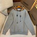Black Cotton Check Lined Pullover - Men's