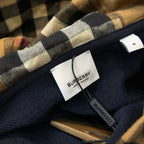 Black Cotton Check Lined Pullover - Men's
