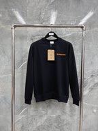 Black Cotton Tonal Crewneck - Men's