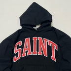 Navy Cotton Varsity Text Pullover - Men's