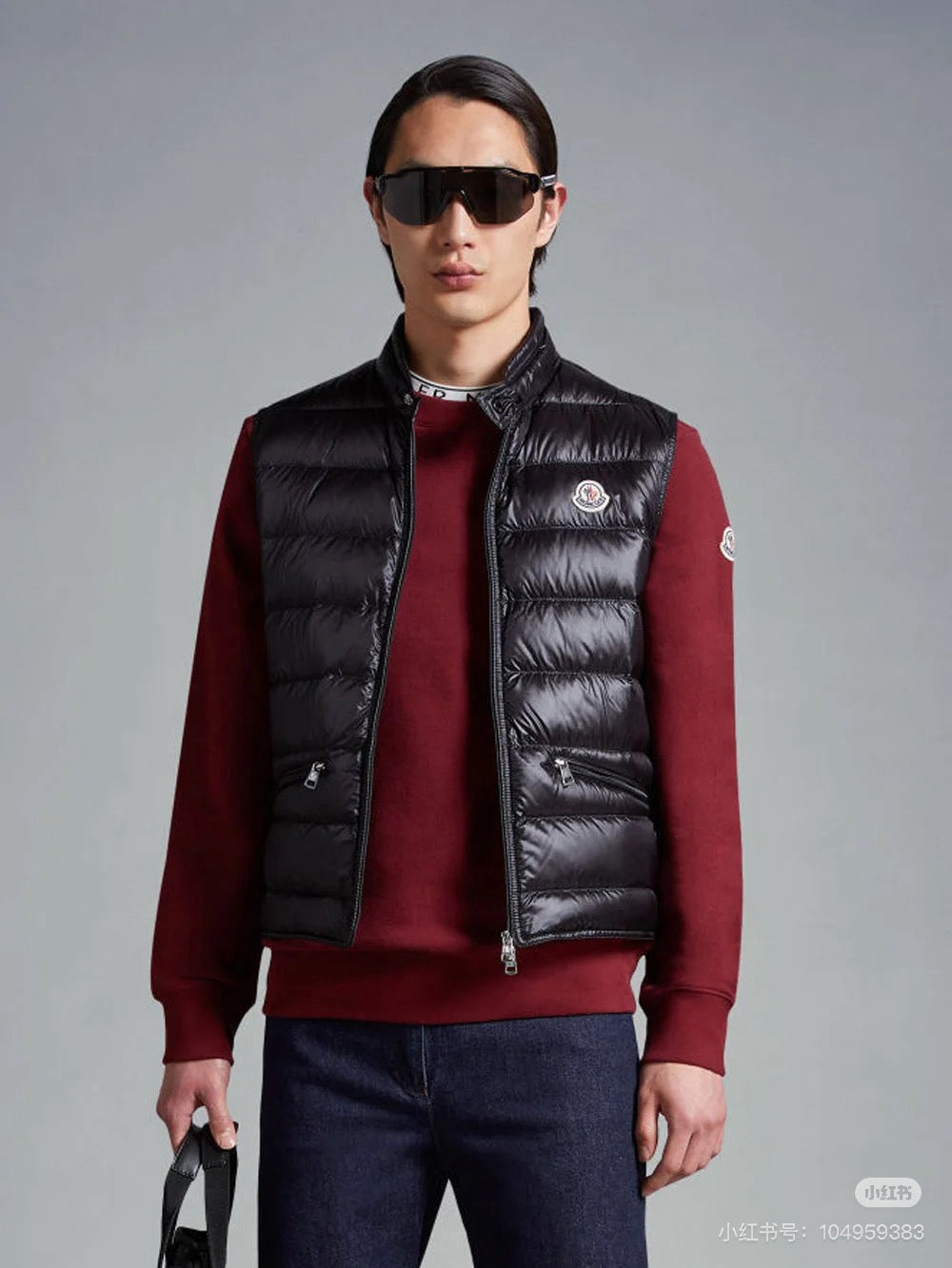 Black Nylon Lightweight Gilet - Men's