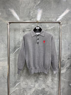Cream Knit Heart Logo Long-Sleeve - Men's