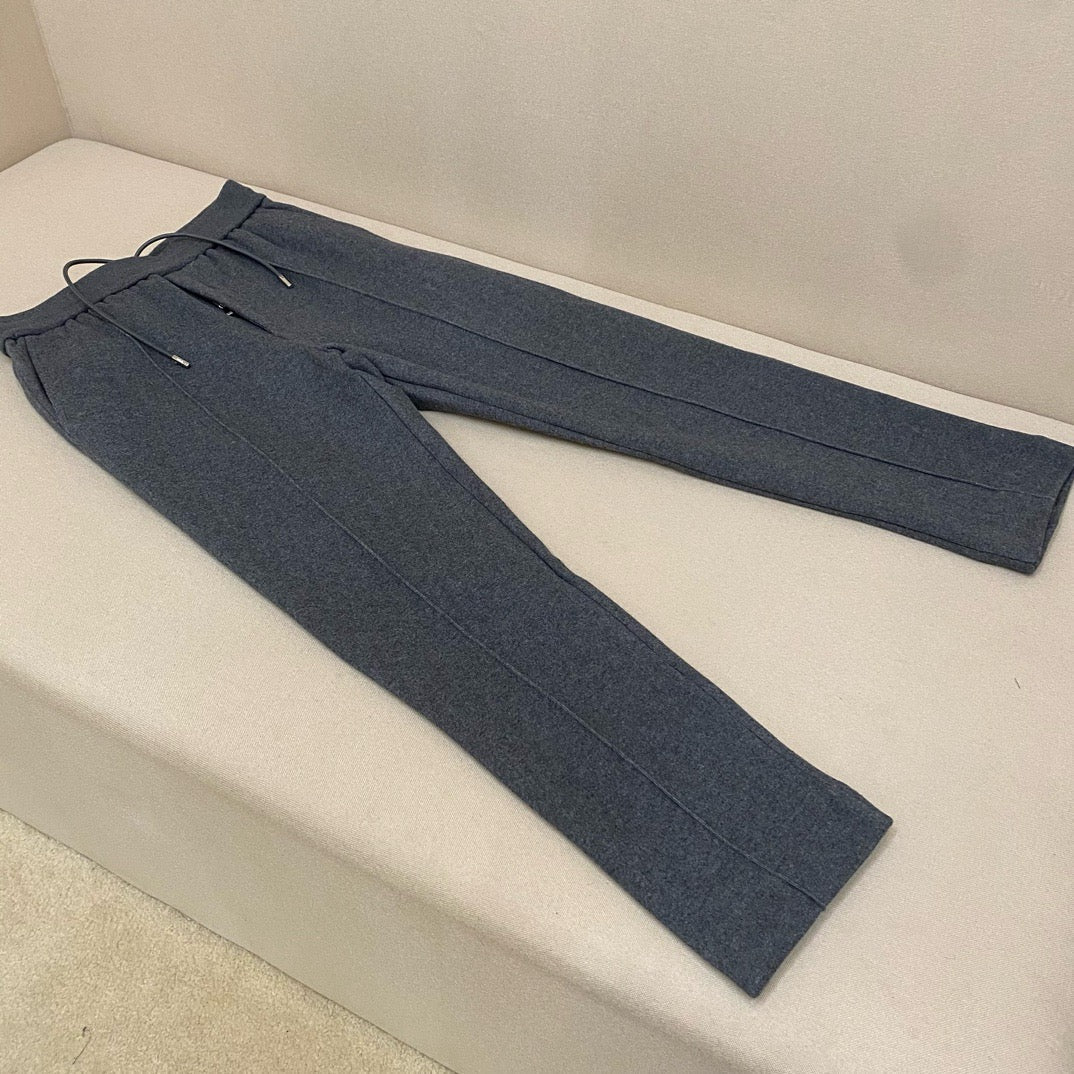 Grey Cotton Plain Joggers - Men's