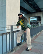 Green Cotton Graphic Pullover - Men's