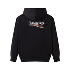 Black Cotton Chest Logo Pullover - Men's