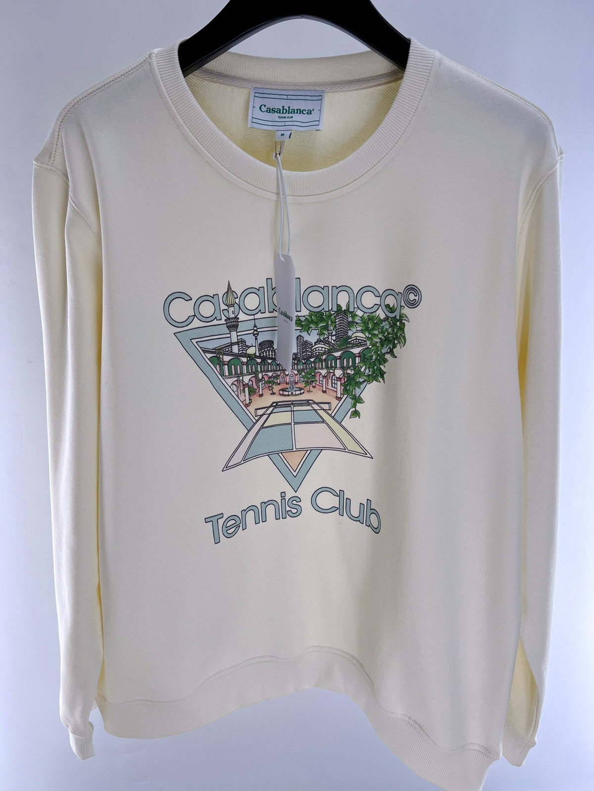 Navy Cotton Tennis Graphic Crewneck - Men's